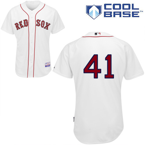 John Lackey #41 MLB Jersey-Boston Red Sox Men's Authentic Home White Cool Base Baseball Jersey